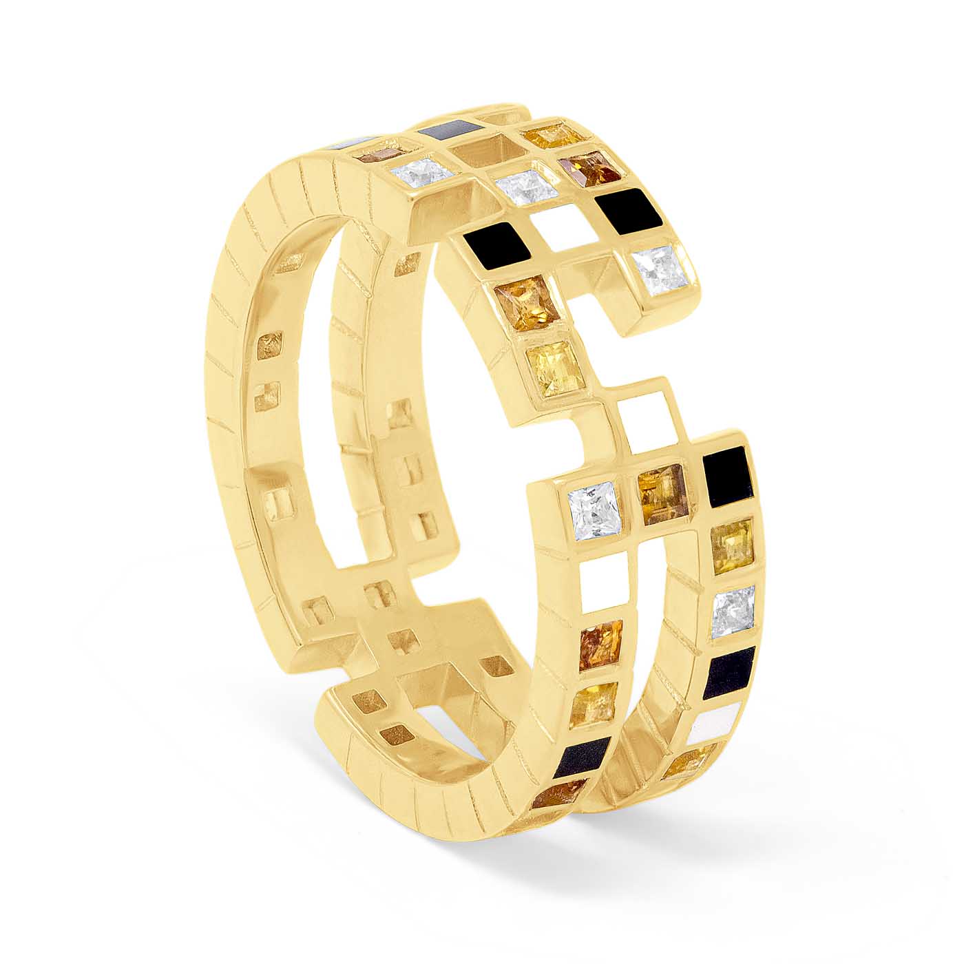 Chichi Ring in 18ct Rose Gold Vermeil and Stones